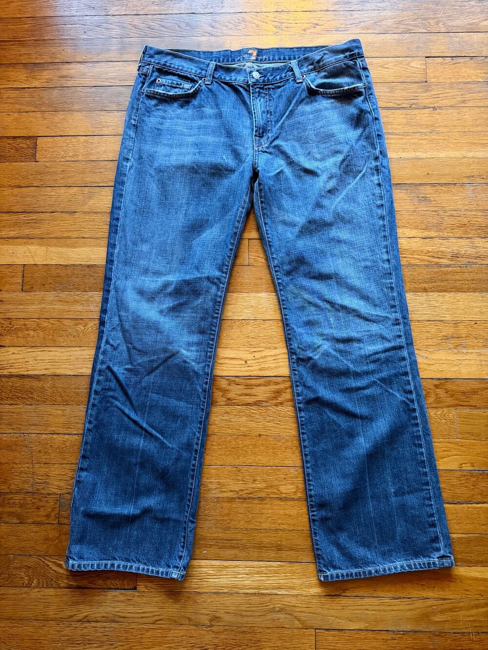 7 FOR ALL MANKIND by Jerome Dahan Distressed Bootcut Jeans Mens sz 38